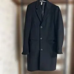 ZARA ブラック チェスターコート ウール混紡