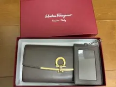 Salvatore Ferragamo 長財布 ブラウン IDケース付き