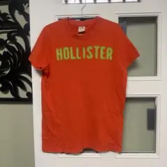 メンズ　Hollister Tシャツ パッチワークロゴ　オレンジ Sのサムネイル