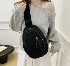 デニムボディバッグ ブラック