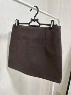 ブラウン タイトスカート ウール混合