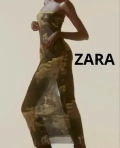 ZARA 絵画チュールワンピース新品未使用