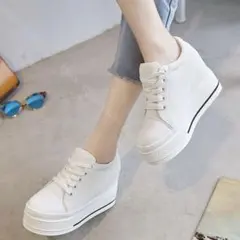 厚底 スニーカー ホワイト 24.5cm