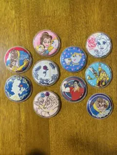 ディズニーストア　美女と野獣刺繍缶バッジコレクション　まとめ売り