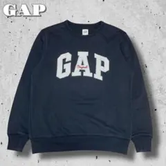 GAPギャップ　センターロゴ刺繍スウェット　表記XS レディースL相当　短丈　黒