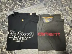Carhartt カーハート　Tシャツ 2XL 黒 グレー ロゴ入り