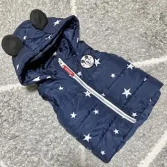 【美品】ミッキーマウス星柄ダウンベスト80サイズ
