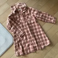 branshes ブランシェス　チェック柄 セーラー襟　長袖シャツ 120