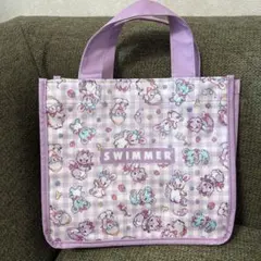 swimmer スイマー ミニトート ラベンダーパープル 総柄