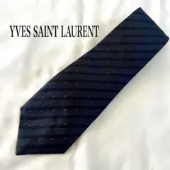イヴ・サンローラン ブランド ネクタイ ストライプ柄 小紋柄 シルク 日本製 …