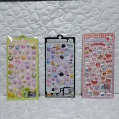✨️キティちゃんのボンボンドロップシール、ぷっくりシール✨️3枚セット