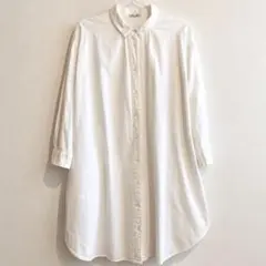 Samansa Mos2 サマンサモスモス 白 ロングシャツ シャツワンピース