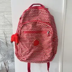 kipling キプリング リュック 赤 個性 レア 柄 ゴリラ ストライプ 