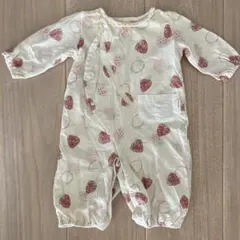 バースデイ　コノコ　conoco いちご柄ロンパース 50〜70cm