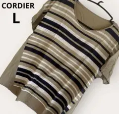 CORDIER コルディア ボーダー Tシャツ 半袖 カットソー L ゆったりのサムネイル