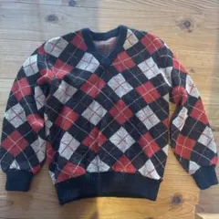 アーガイルチェック Vネックニットセーター