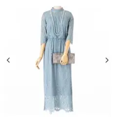 レース ワンピース ドレス 結婚式 参列 お呼ばれ 5分袖 袖あり 半袖ドレス