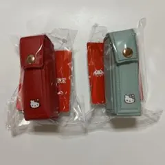サンリオ　リップケース　キティ　赤　水色　タイトー限定　２個セット