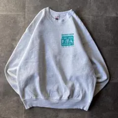 90s USA製 フルーツオブザルーム スウェット 灰 L A711 プリント