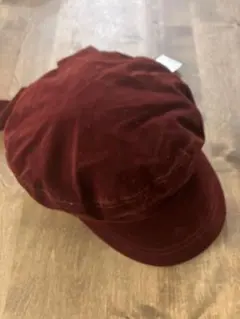 《新品タグ付き》　ワイン色　 大人美人　リボン付きワークキャップ