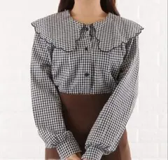 ギンガムチェック長袖シャツ