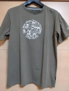 DOG DEPT Tシャツ カーキ色 犬柄のサムネイル