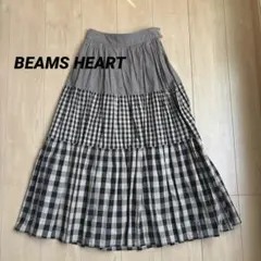 ビームスハート　ビームス　ギンガムチェック　ティアードスカート