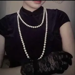 ロング　パール風　ネックレス150cm 7mm 結婚式 入学式 卒業式　469