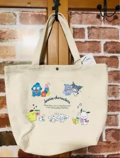 산리오 キャラクターズ トートバッグ 쿠로미 ハンギョドン ポチャッコ シナモン