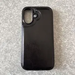 背面手帳型 iPhone16 用ケース カード入れ ブラック 黒色