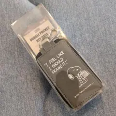スヌーピー ダブルポケットキーケース グレー