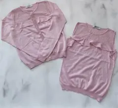 最終値下　VALENTINO 薄いピンク　アンサンブル　ツインニットのサムネイル