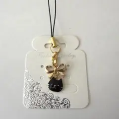 黒猫☆リボンチャームストラップ