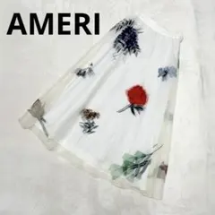 アメリヴィンテージ　AMANDA SHEER PLEATS SKIRTホワイト