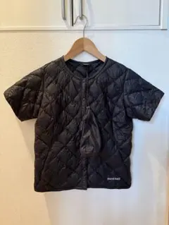 モンベル★半袖 ダウン XS 黒 1101508 スペリオダウン 収納袋付