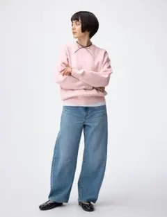 GU WOMEN バレルレッグジーンズ +EC(丈短め)