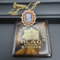 新品 イタリア製 ストーンカメオ ネックレス サージカルステンレス メノウカメオ