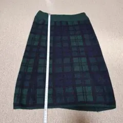 オリーブデオリーブチェック柄ニットスカート②