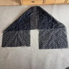 ブラック 花柄刺繍 シースルー ストールのサムネイル