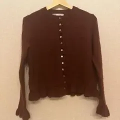 ZARA バーガンディ ペプラムカーディガン Mサイズ