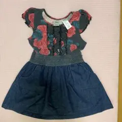 GUESS キッズ ワンピース 半袖 花柄 デニム S(7/8)のサムネイル
