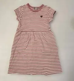 ミキハウス DOUBLE.B ピンク　ボーダー　ワンピース 120cm