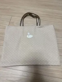 bojji 水鳥刺繍 ベージュトートバッグ