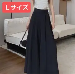 【Ｌサイズ】ガウチョパンツ フレアパンツ 美脚 ロング丈 ワイドパンツ