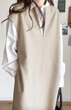 クラシカルエルフ/カフタン調サイドスリット圧縮ニットロング丈ワンピース