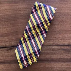 チェック柄ネクタイ 赤 青 黄 白　ノーブランド 美品、未使用90年代希少レア