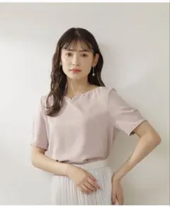 ナチュラルビューティーベーシック　半袖ブラウス