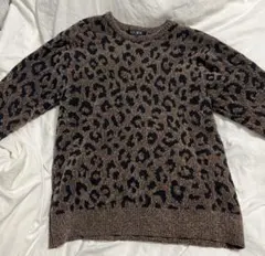 ヒョウ柄 Vネック ニット