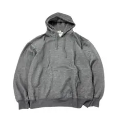 無地パーカー　裏起毛　古着　ダークグレー　XL インポート　7Ab