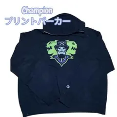 【Champion】00s チャンピオン プリントパーカー XL ストリート